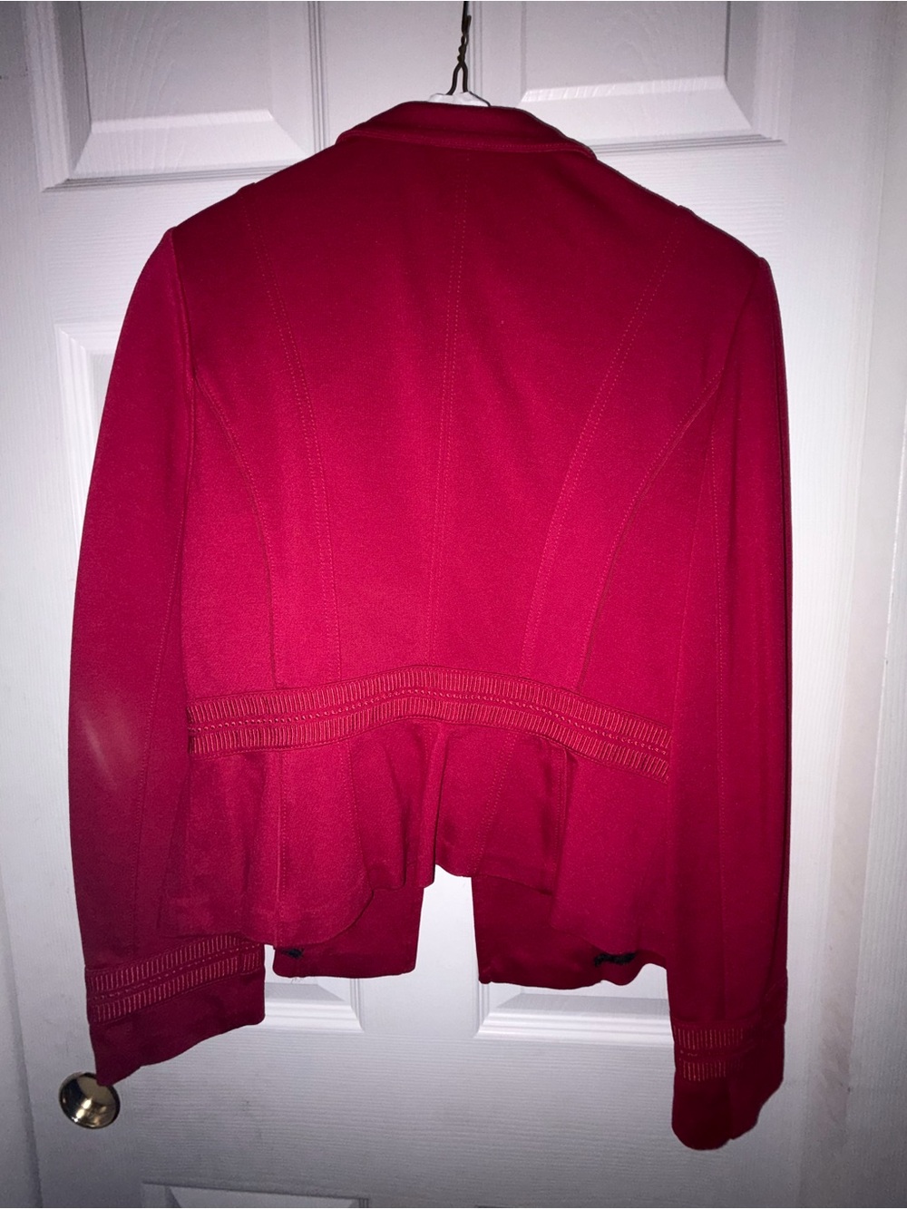 White House Black Market Red Military-Style Blazer with Decorative Buttons - Picture 2 of 4